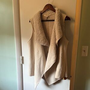 Knox Rose Cream Sherpa Draped Vest